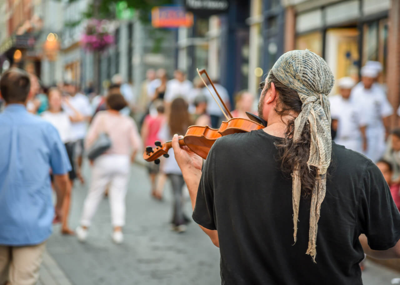 Photo artiste dans la rue Québec